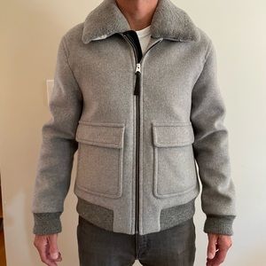 Mackage Aeron fur trimmed wool bomber